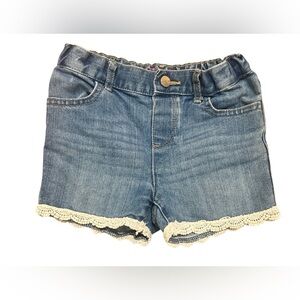 The Children's Place Blue Jean Shorts with Lace Trim